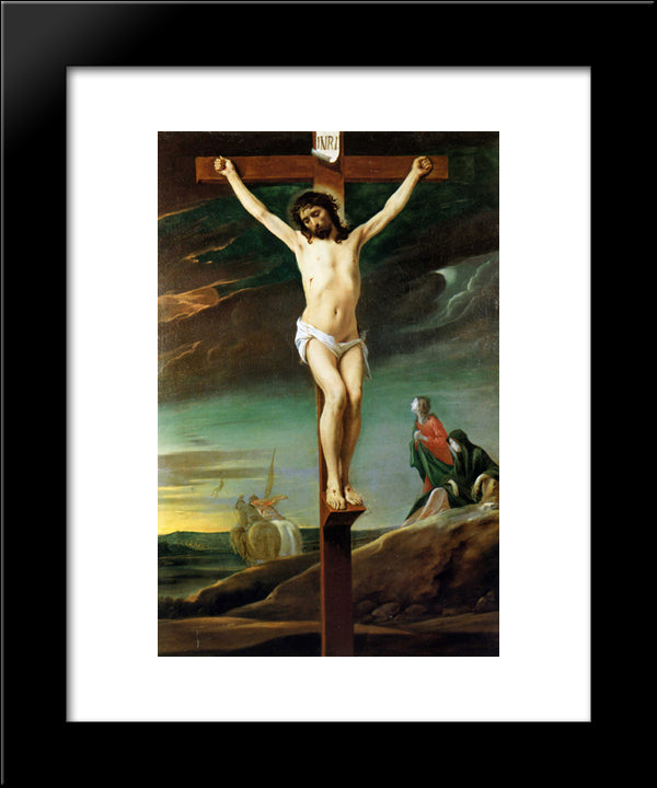 Christ On The Cross 20x24 Black Modern Wood Framed Art Print Poster by Le Nain brothers