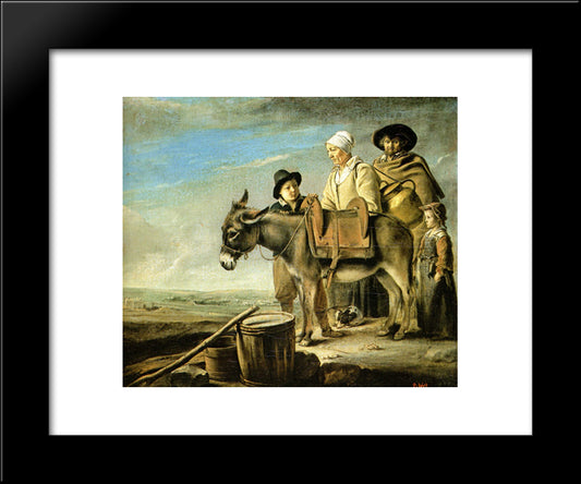 Family Of Milk Seller 20x24 Black Modern Wood Framed Art Print Poster by Le Nain brothers