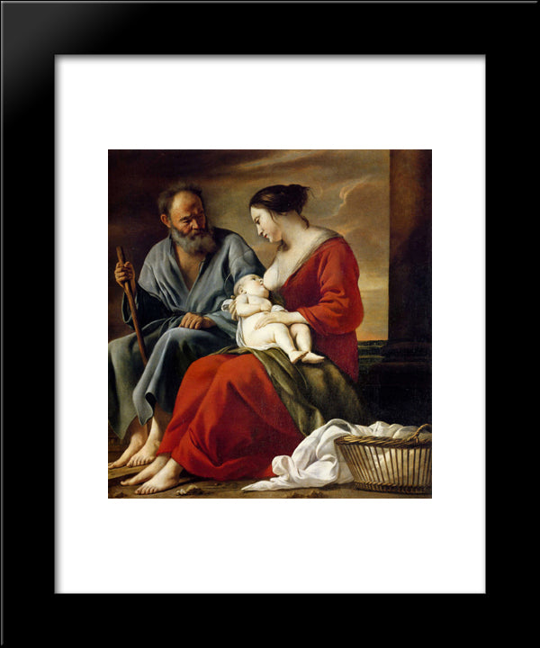 Rest Of The Holy Family 20x24 Black Modern Wood Framed Art Print Poster by Le Nain brothers