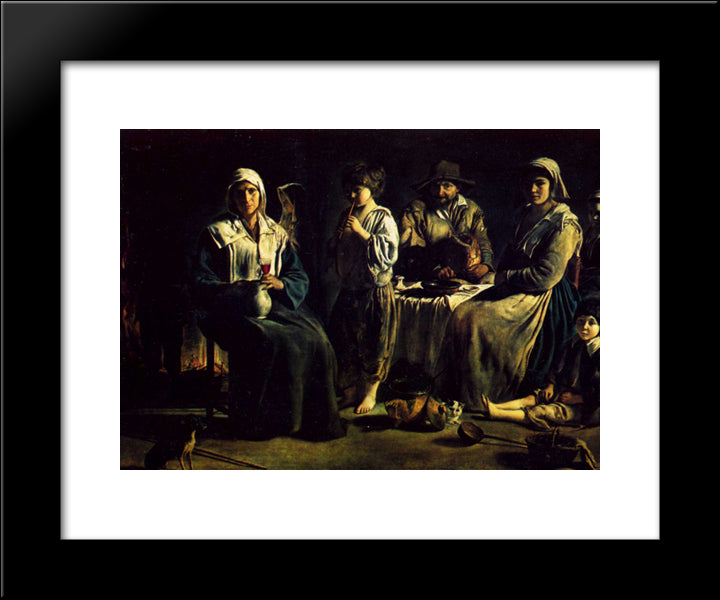 The Family Of The Peasants 20x24 Black Modern Wood Framed Art Print Poster by Le Nain brothers