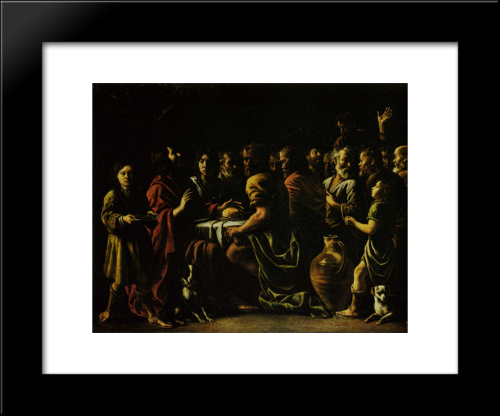 The Last Supper 20x24 Black Modern Wood Framed Art Print Poster by Le Nain brothers