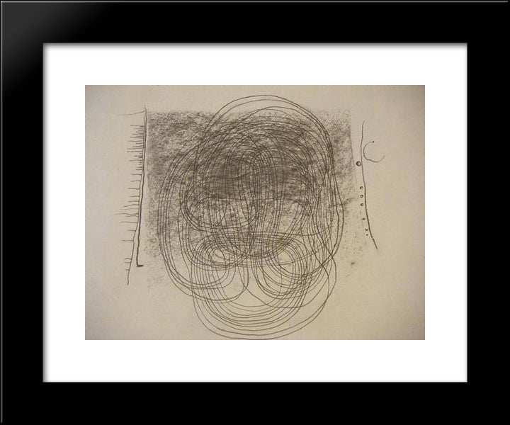 Circles And Lines 20x24 Black Modern Wood Framed Art Print Poster by Tutundjian, Leon Arthur