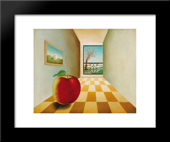 Pomme Devant Une Fenetre Ouverte 20x24 Black Modern Wood Framed Art Print Poster by Tutundjian, Leon Arthur