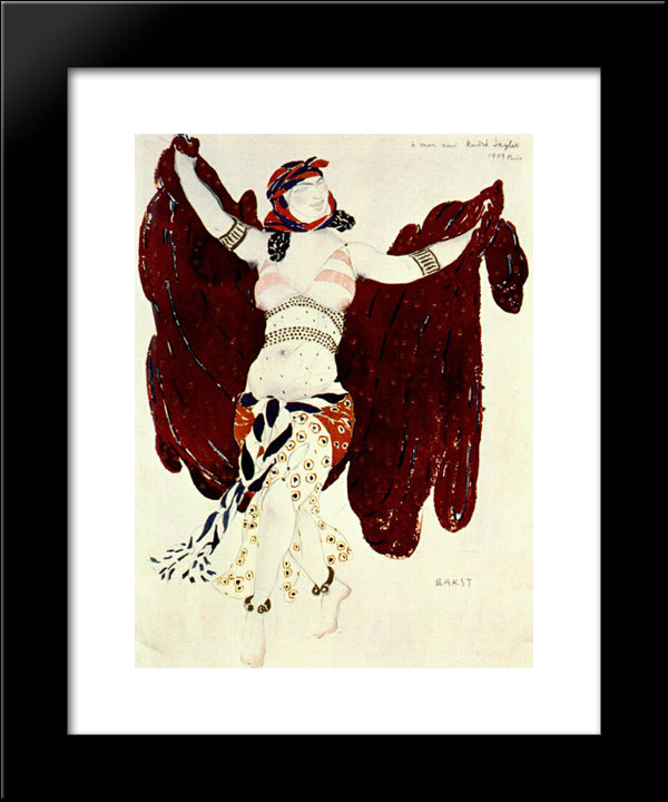 Cleopatre Syrian Dance 20x24 Black Modern Wood Framed Art Print Poster by Bakst, Leon