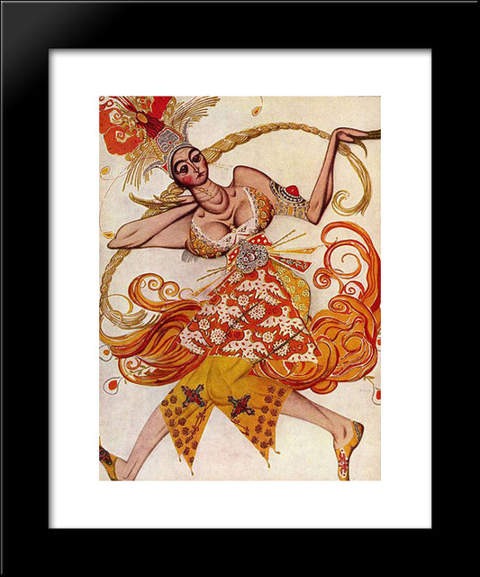 Costume Design For The Firebird 20x24 Black Modern Wood Framed Art Print Poster by Bakst, Leon