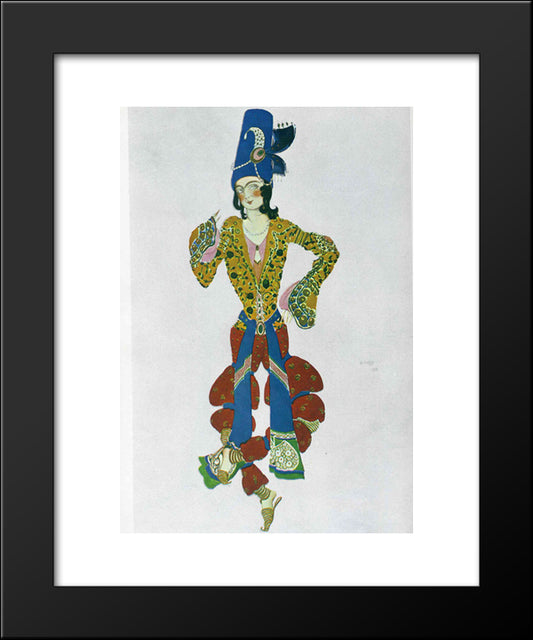 Costume For Nijinsky 20x24 Black Modern Wood Framed Art Print Poster by Bakst, Leon