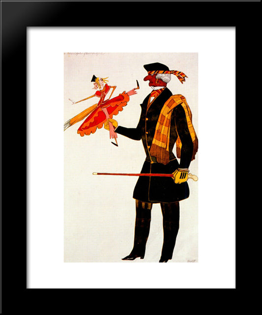 Costume For The Englishman, From La Boutique Fantastique 20x24 Black Modern Wood Framed Art Print Poster by Bakst, Leon