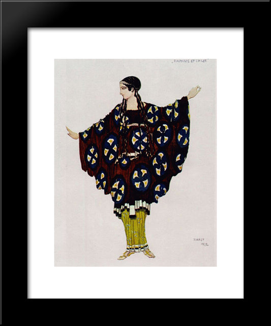Daphnis And Chloe Costume 20x24 Black Modern Wood Framed Art Print Poster by Bakst, Leon