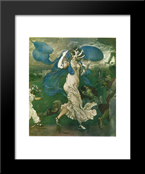 Downpour 20x24 Black Modern Wood Framed Art Print Poster by Bakst, Leon