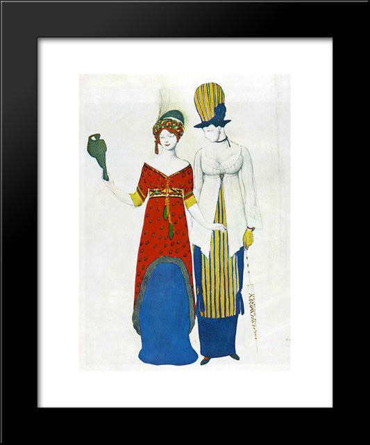 Fantasy On ModernCostume 20x24 Black Modern Wood Framed Art Print Poster by Bakst, Leon