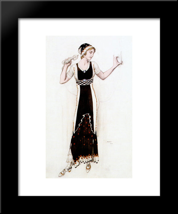 Fantasy On ModernCostume (Atalanta) 20x24 Black Modern Wood Framed Art Print Poster by Bakst, Leon