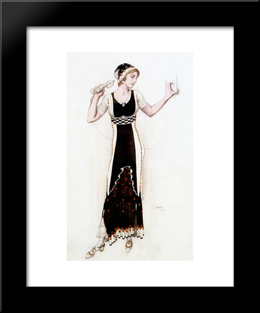 Fantasy On ModernCostume (Atalanta) 20x24 Black Modern Wood Framed Art Print Poster by Bakst, Leon