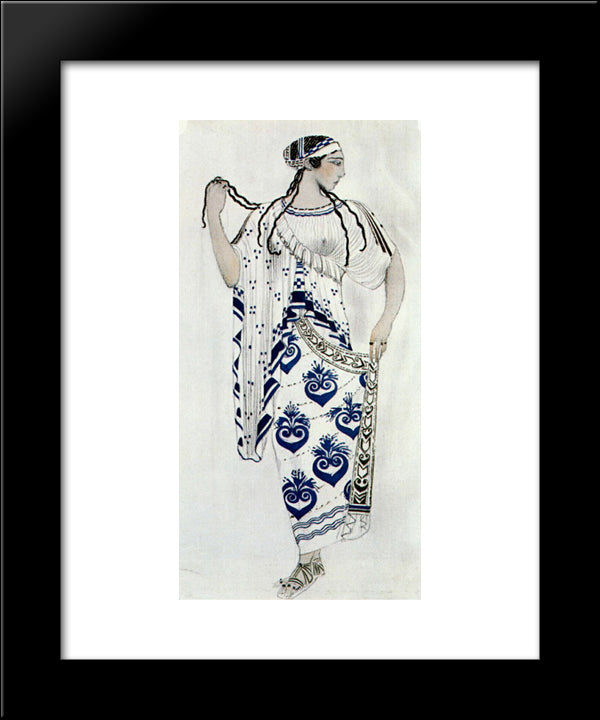 Helene De Sparte - Costume For Ida Rubinstein As Helene 20x24 Black Modern Wood Framed Art Print Poster by Bakst, Leon
