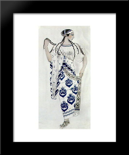 Helene De Sparte - Costume For Ida Rubinstein As Helene 20x24 Black Modern Wood Framed Art Print Poster by Bakst, Leon