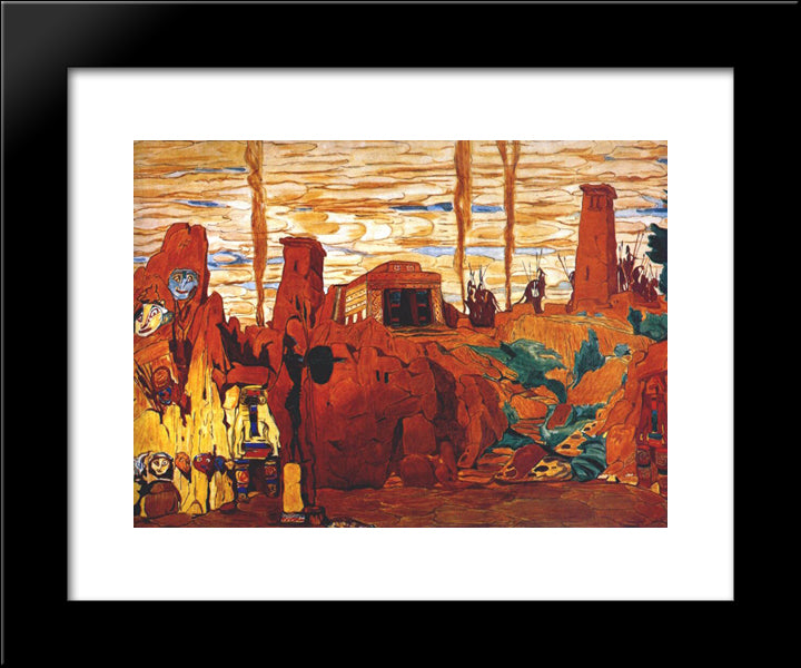 Helene De Sparte Act Ii Set Design 20x24 Black Modern Wood Framed Art Print Poster by Bakst, Leon