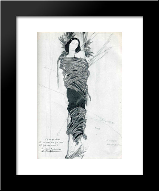 Ida Rubinstein 20x24 Black Modern Wood Framed Art Print Poster by Bakst, Leon