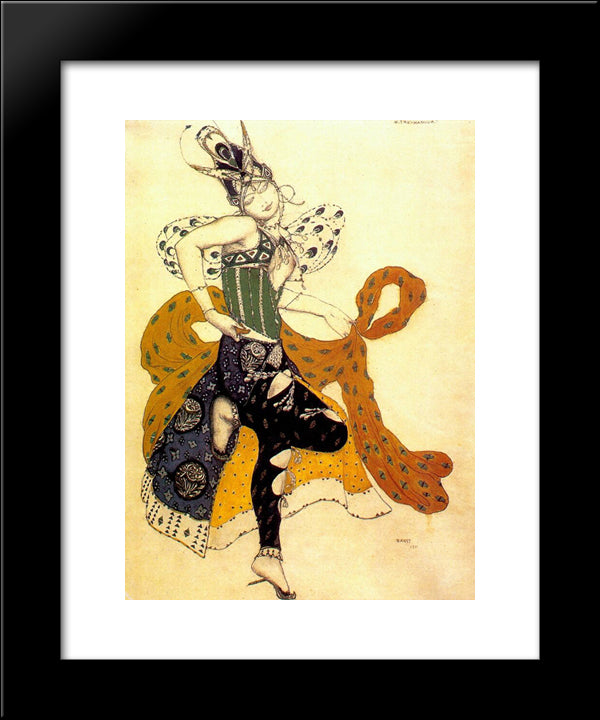 La Peri Natasha Trouhanova As The Peri 20x24 Black Modern Wood Framed Art Print Poster by Bakst, Leon