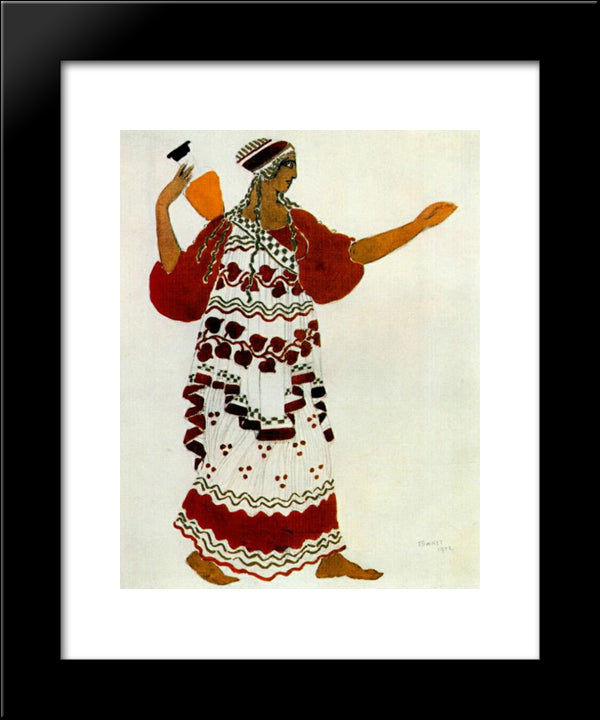 L'Apres Midi D'Un Faune, A Nymph 20x24 Black Modern Wood Framed Art Print Poster by Bakst, Leon