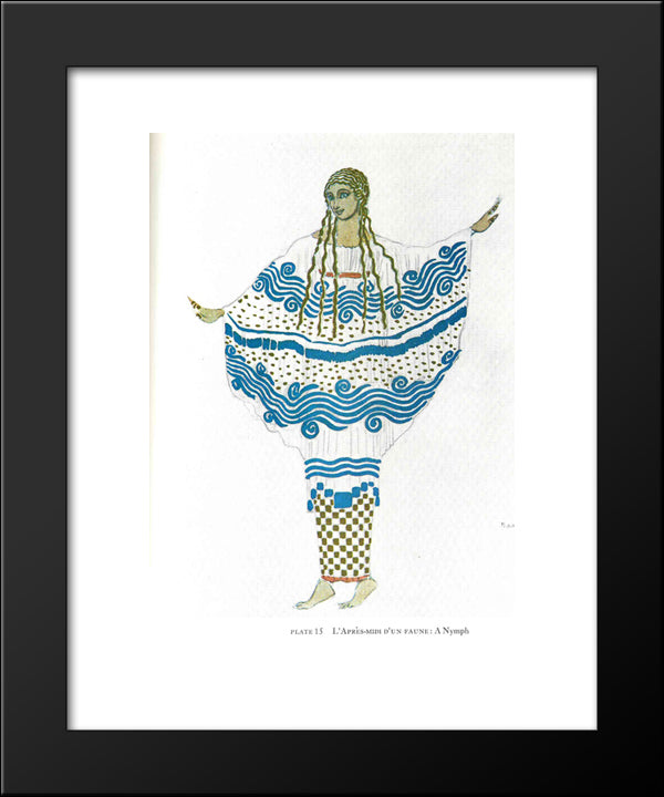 L'Apres Midi D'Un Faune, Another Nymph 20x24 Black Modern Wood Framed Art Print Poster by Bakst, Leon