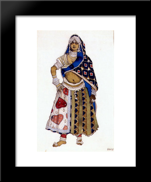 Le Dieu Bleu Bayadere 20x24 Black Modern Wood Framed Art Print Poster by Bakst, Leon