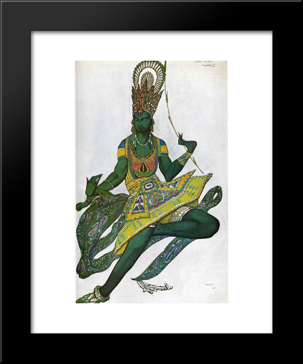 Le Dieu Bleu Nijinsky In Title Role 20x24 Black Modern Wood Framed Art Print Poster by Bakst, Leon