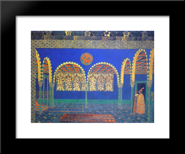 Le Martyre De Saint Sebastien Act I Set Design 20x24 Black Modern Wood Framed Art Print Poster by Bakst, Leon