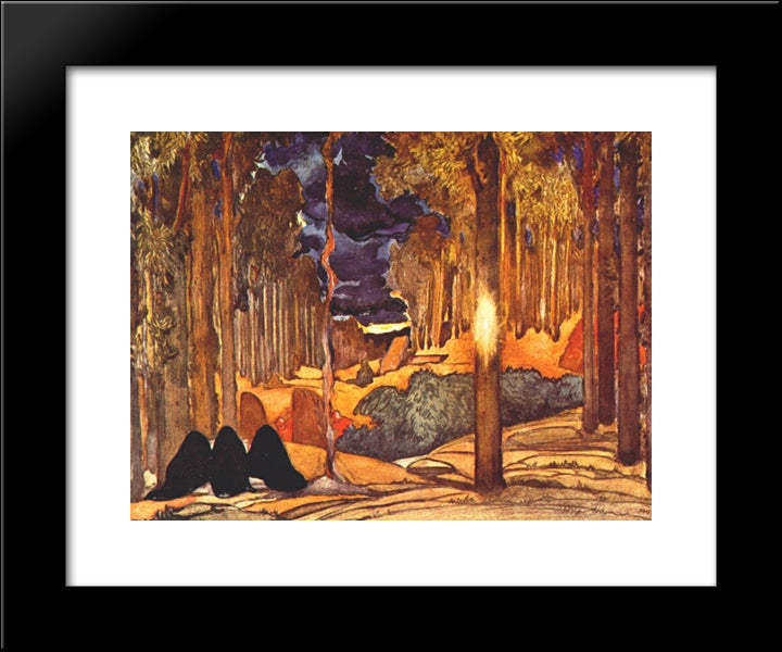 Le Martyre De Saint Sebastien Act Iv Set Design 20x24 Black Modern Wood Framed Art Print Poster by Bakst, Leon