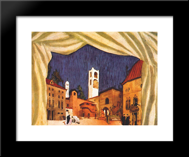 Les Femmes De Bonne Humeur - Set Design 20x24 Black Modern Wood Framed Art Print Poster by Bakst, Leon