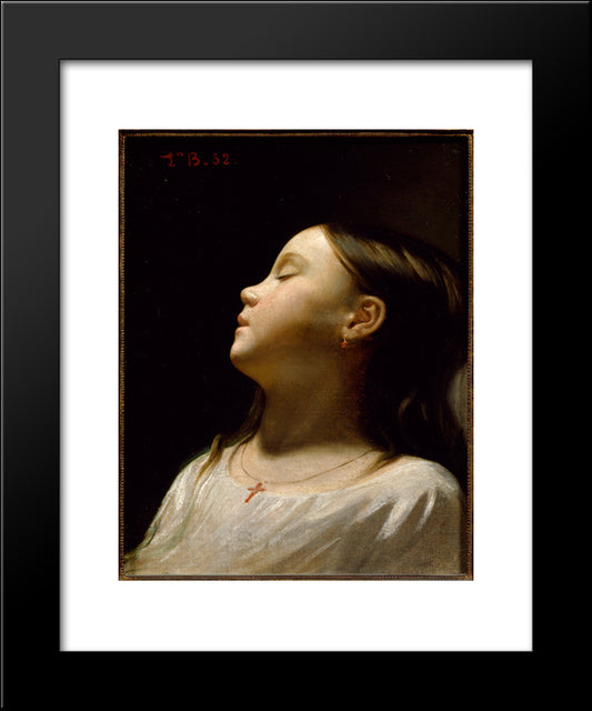 Fillette Endormie, Detail 20x24 Black Modern Wood Framed Art Print Poster by Bonnat, Leon