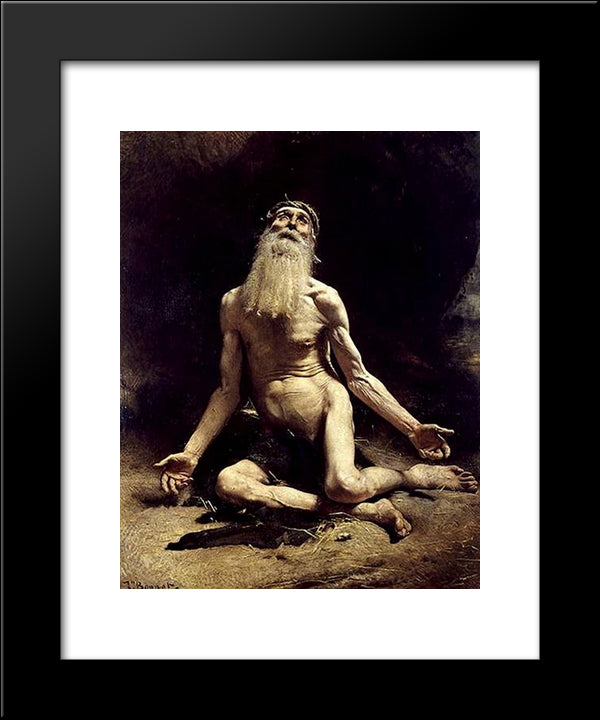 Job 20x24 Black Modern Wood Framed Art Print Poster by Bonnat, Leon