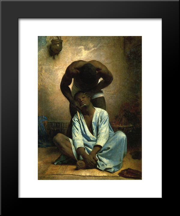 Le Barbier Negre A Suez 20x24 Black Modern Wood Framed Art Print Poster by Bonnat, Leon