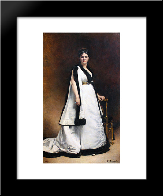 Madame Pasca 20x24 Black Modern Wood Framed Art Print Poster by Bonnat, Leon