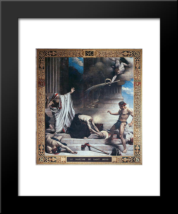 Martyrdom Of St. Denis 20x24 Black Modern Wood Framed Art Print Poster by Bonnat, Leon