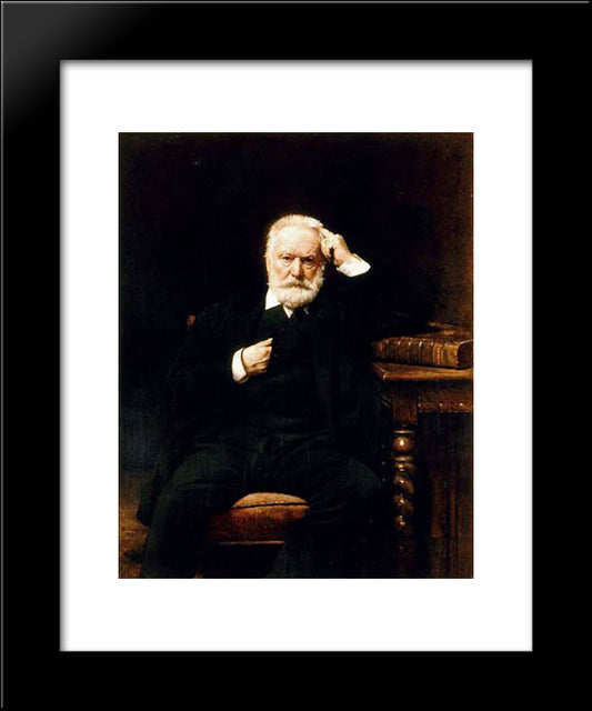 Portrait Of Victor Hugo 20x24 Black Modern Wood Framed Art Print Poster by Bonnat, Leon