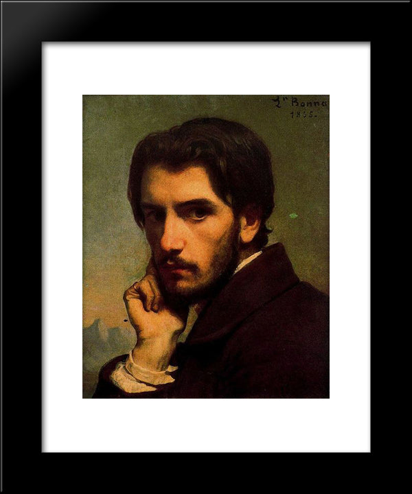 Self-Portrait 20x24 Black Modern Wood Framed Art Print Poster by Bonnat, Leon