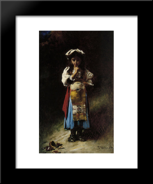 The Broken Jug 20x24 Black Modern Wood Framed Art Print Poster by Bonnat, Leon