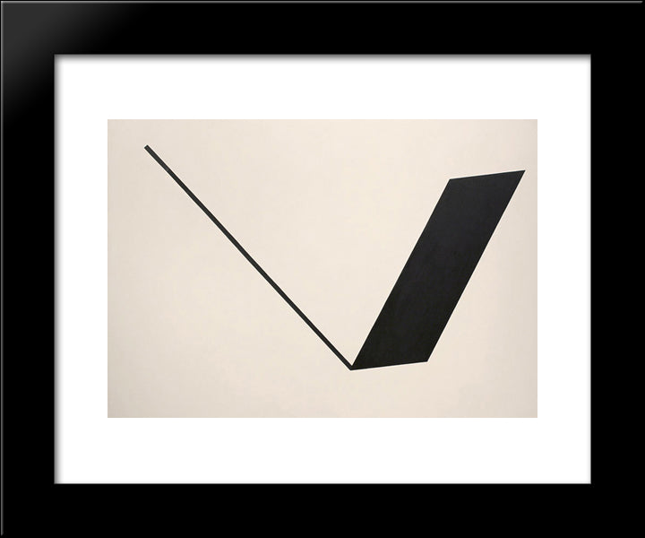 Big Space - Black Line 20x24 Black Modern Wood Framed Art Print Poster by Polk Smith, Leon