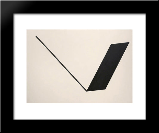 Big Space - Black Line 20x24 Black Modern Wood Framed Art Print Poster by Polk Smith, Leon