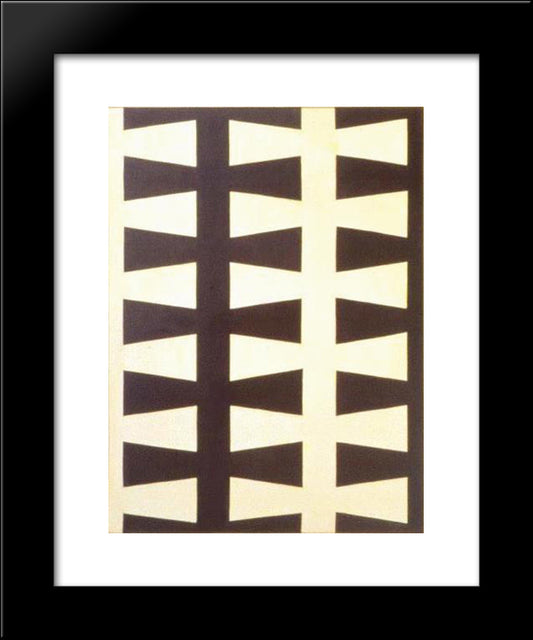 Black And White Repeat 20x24 Black Modern Wood Framed Art Print Poster by Polk Smith, Leon