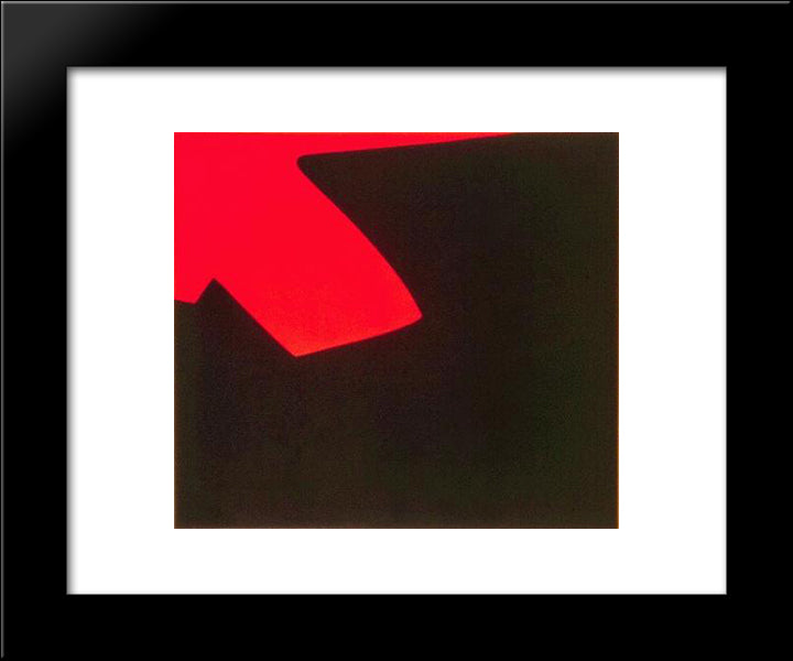 Correspondence Red - Black 20x24 Black Modern Wood Framed Art Print Poster by Polk Smith, Leon