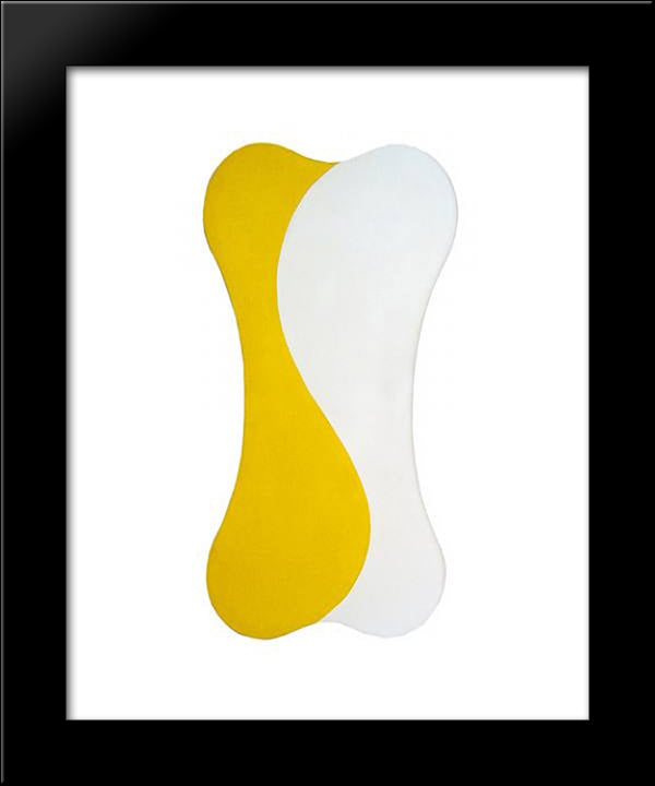 Yellow White [Sun] 20x24 Black Modern Wood Framed Art Print Poster by Polk Smith, Leon