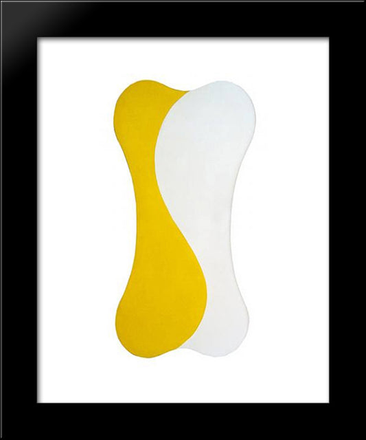 Yellow White [Sun] 20x24 Black Modern Wood Framed Art Print Poster by Polk Smith, Leon