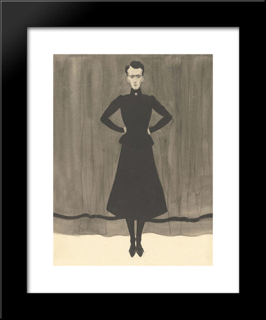 Femme En Pied 20x24 Black Modern Wood Framed Art Print Poster by Spilliaert, Leon