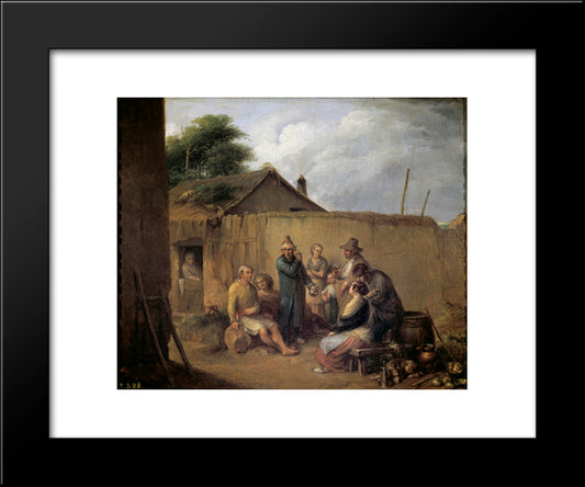 A Veteran Recounting His Adventures 20x24 Black Modern Wood Framed Art Print Poster by Alenza, Leonardo