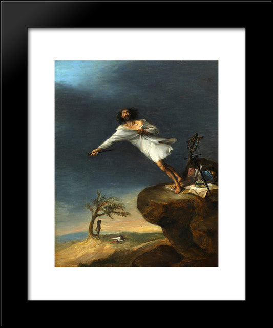 Satire Of The Romantic Suicide 20x24 Black Modern Wood Framed Art Print Poster by Alenza, Leonardo