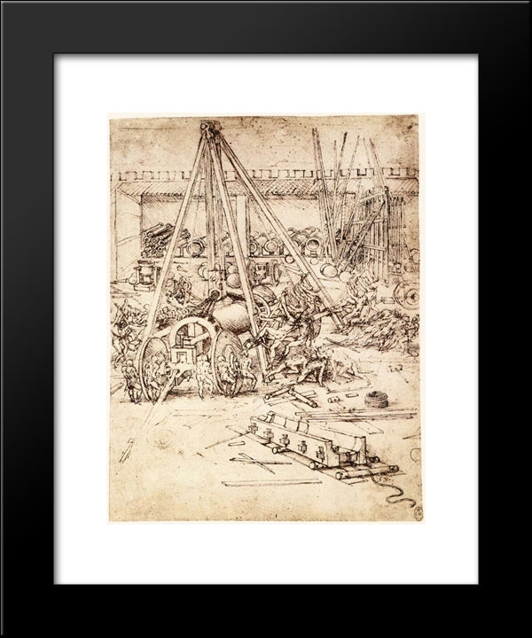 Cannon Foundry 20x24 Black Modern Wood Framed Art Print Poster by da Vinci, Leonardo