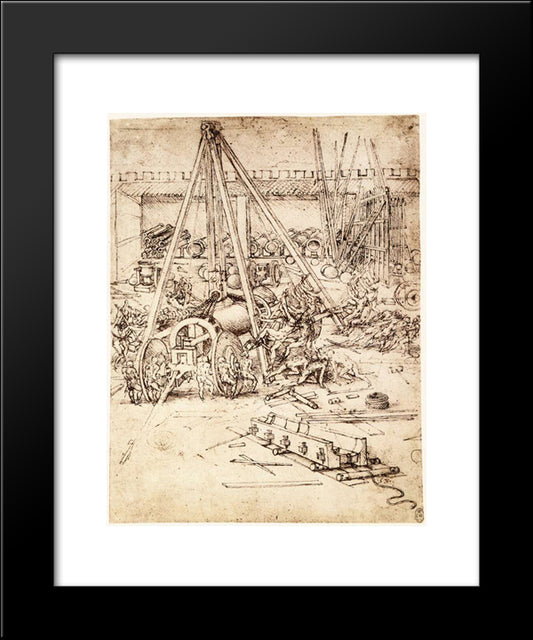 Cannon Foundry 20x24 Black Modern Wood Framed Art Print Poster by da Vinci, Leonardo