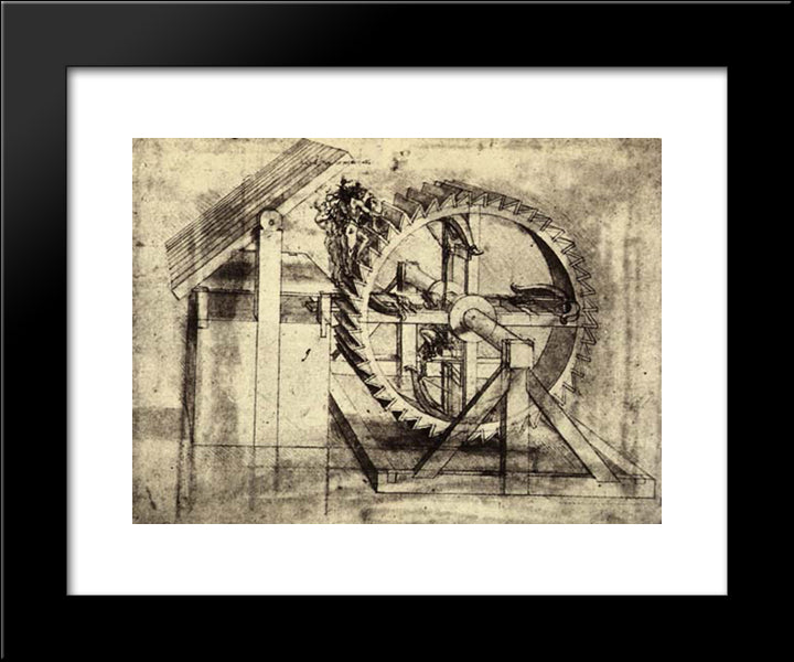 Crossbow Machine 20x24 Black Modern Wood Framed Art Print Poster by da Vinci, Leonardo