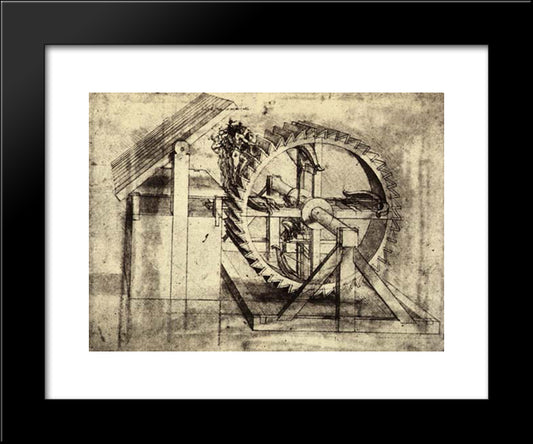 Crossbow Machine 20x24 Black Modern Wood Framed Art Print Poster by da Vinci, Leonardo