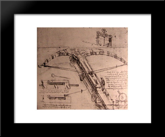Design For An Enormous Crossbow 20x24 Black Modern Wood Framed Art Print Poster by da Vinci, Leonardo